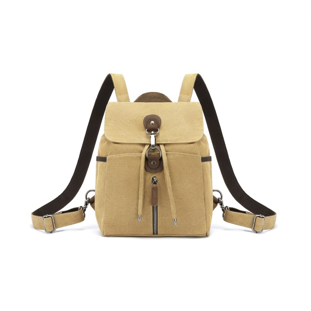 Multifunctional Canvas Backpack in Mustard